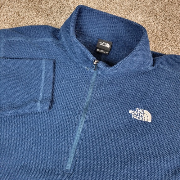 The North Face Other - The North Face‎ Mens 2XL Solid Blue Stretch Knit Fleece Quarter Zip